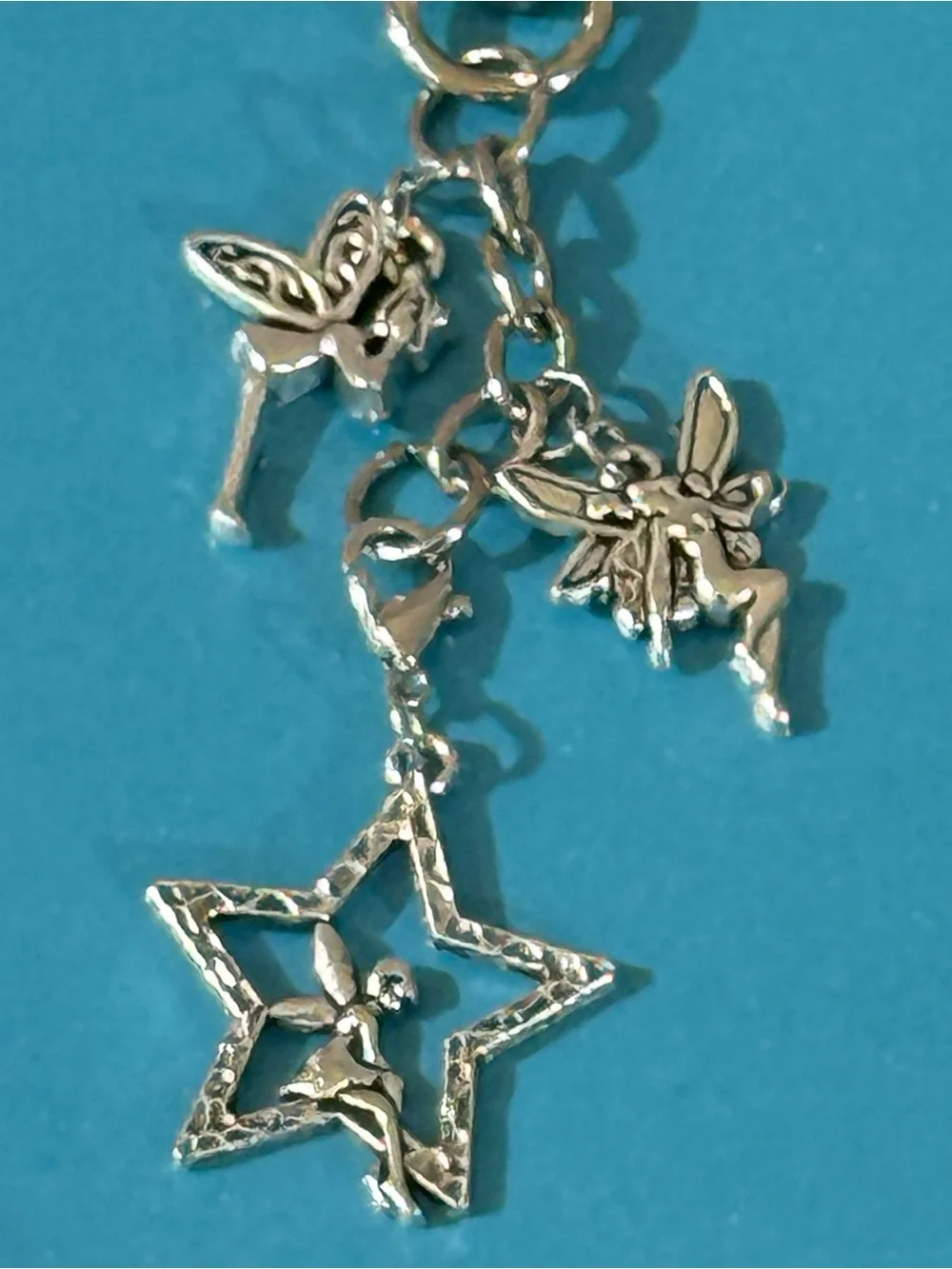 NWT Silver Fairy & Star Charm Keychain/ Bag Charm- Handmade
